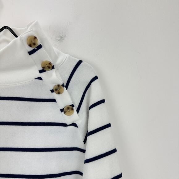 J.Crew Striped Navy and White Women's Top - Picture 11 of 12